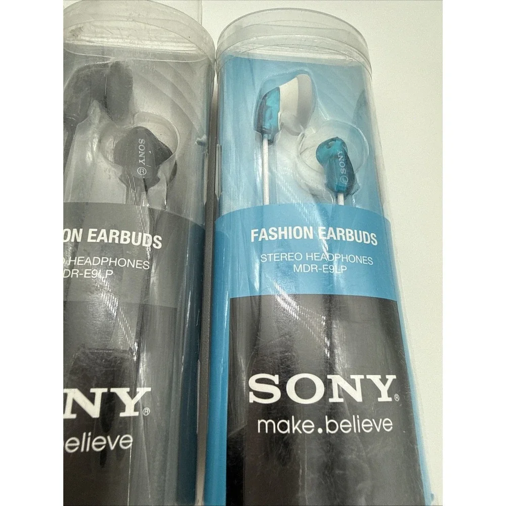 Lot of 5 Sony Earbuds New Sealed - MDR-EX40LP EX33LP E9LP (Pink, Blue, Black)